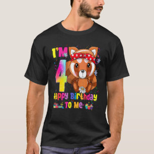 Camiseta chica de 4 años Princesa Panda Roja Pequeña 4º Bi
