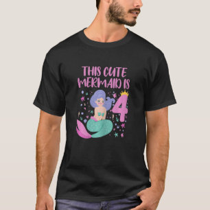 Camiseta chica de 4 años Sirenita 4 Chica de cumpleaños Sir