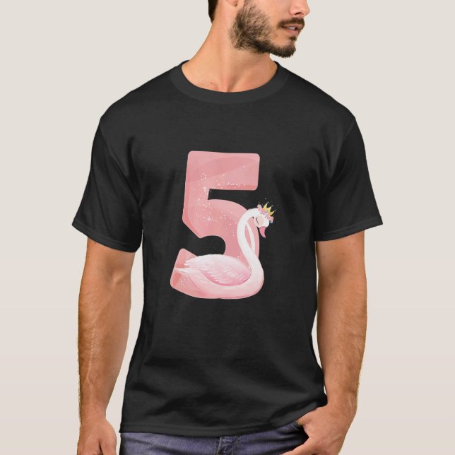Camiseta Chica de 5 años de la princesa Swan de cumpleaños (Anverso)