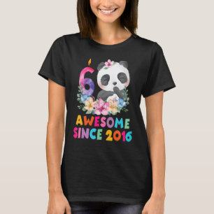 Camiseta chica de 6 años Cumpleaños Unicorn Panda B Day Pan
