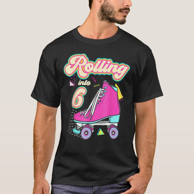Camiseta Chica de 6 años de edad 6.º Roller de Cumpleaños (Anverso)