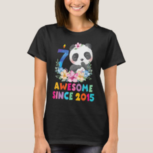 Camiseta chica de 7 años Cumpleaños Unicornio Panda B Day P