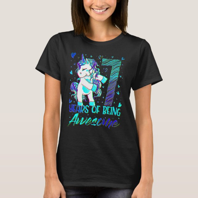 Camiseta chica de 7 años de edad muere en unicornio (Anverso)