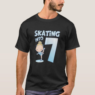 Camiseta chica de 7 años patinando hielo en niños de 7 años