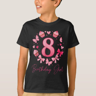 Camiseta Chica de 8 años de cumpleaños estética Coquette Bo