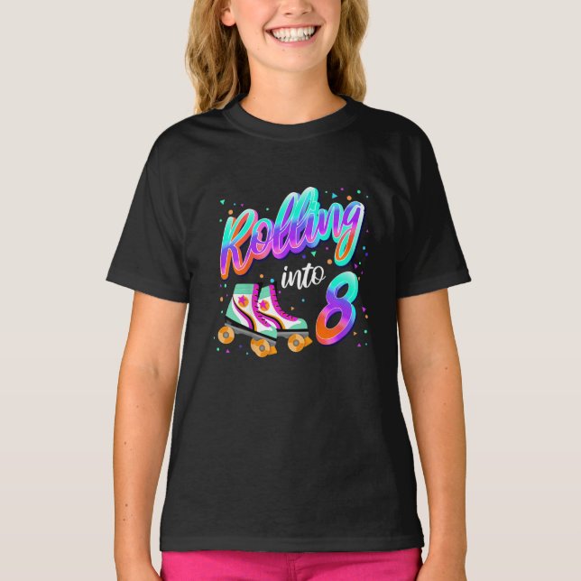Camiseta Chica de 8 años de edad 8 cumpleaños  (Anverso)