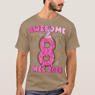 Camiseta chica de 8 años Funny Fiesta Familiar Donut 8º Nac