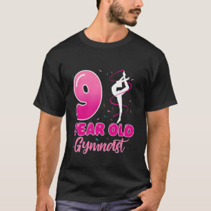 Camiseta Chica de 9 años cumpleaños gimnasia tema gimnasio
