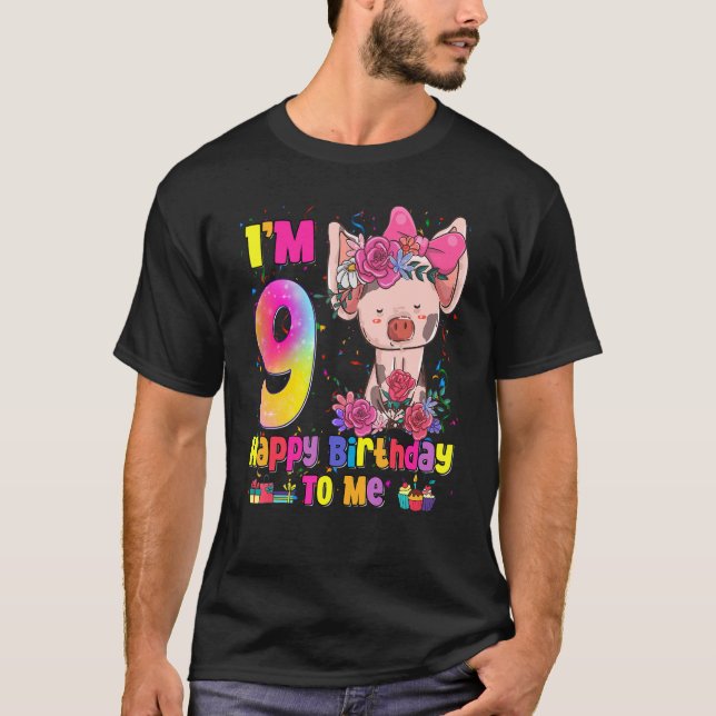 Camiseta chica de 9 años impresionante princesa cute cerdo  (Anverso)