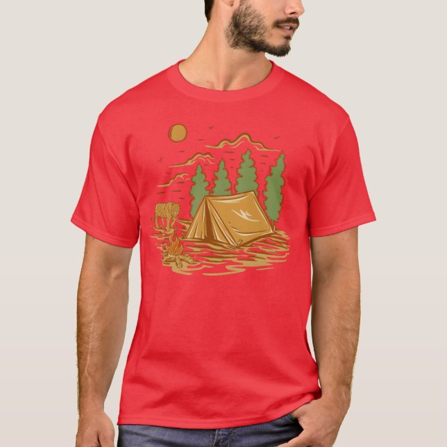Camiseta Chica de acampada salvaje (Anverso)