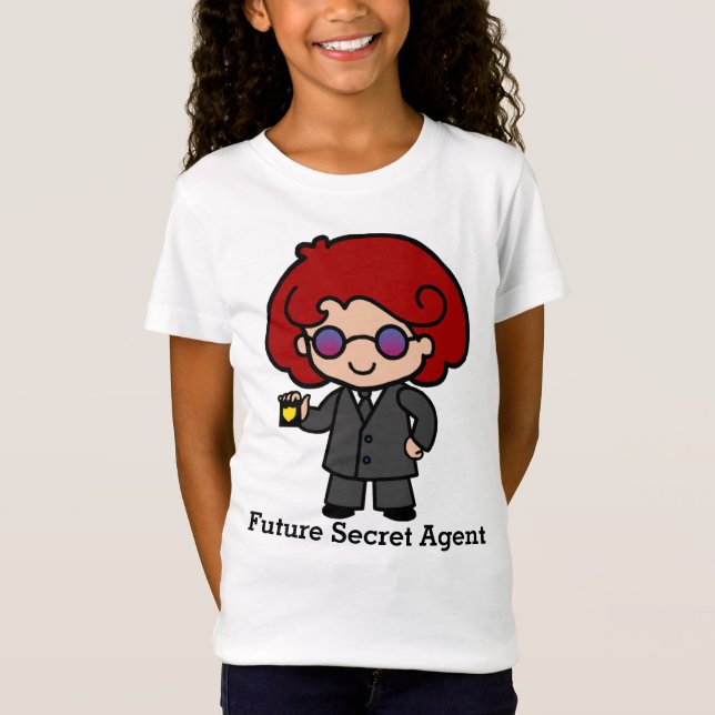 Camiseta Chica de agente secreto de corte futuro (Anverso)