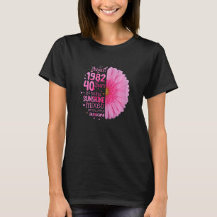 Camiseta Chica de Agosto 1982 40 Años de Edad Cumpleaños 4