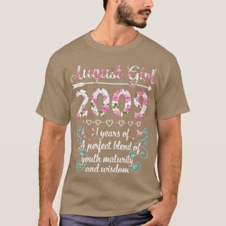 Camiseta Chica De Agosto 2009 Feliz Cumpleaños 11 Años De U