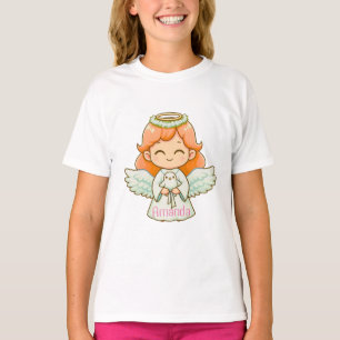 Camiseta Chica de ángeles pequeños y ave