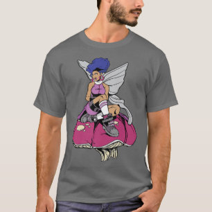 Camiseta Chica de anime afroamericano negro Fairy Mushroom 