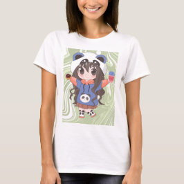Camiseta chica de anime con flores