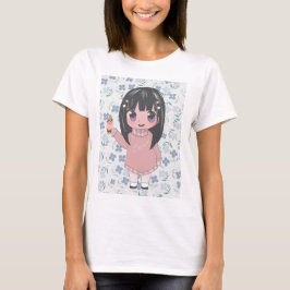 Camiseta chica de anime con flores