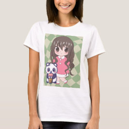 Camiseta chica de anime con flores