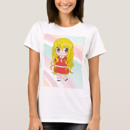 Camiseta chica de anime con flores