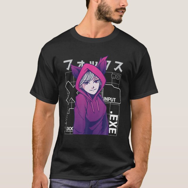 Camiseta Chica De Anime Con Orejas De Fox - Otaku 90 - Japó (Anverso)