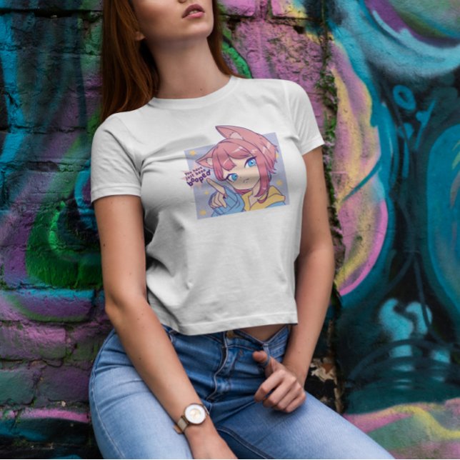 Camiseta Chica De Anime Cuerdo Con Orejas De Gato (Subido por el creador)