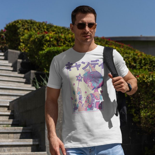 Camiseta Chica De Anime Cuto Con varita Mágica (Subido por el creador)