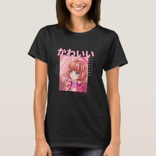 Camiseta Chica de Anime de Leche de Fresa Kawaii Linda en J