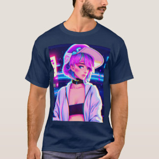 Camiseta Chica de anime estético pastel Chica de anime synt