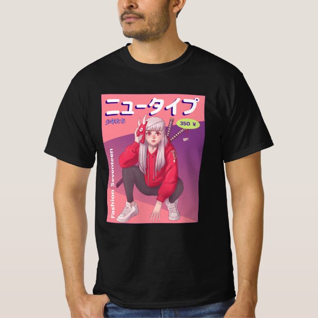 Camiseta Chica de anime japonés Waifu Otaku Estética (Anverso)