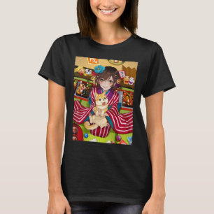 Camiseta Chica de anime Kawaii Waifu estético japonés Otaku