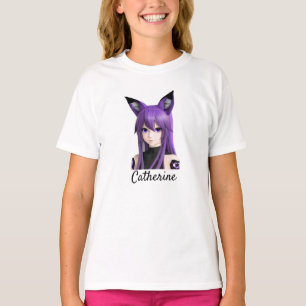 Camiseta Chica de anime lindo con orejas de Fox personaliza