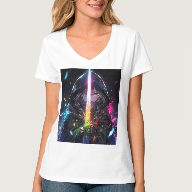 Camiseta Chica de anime mágico arcoiris (Anverso)