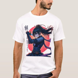 Camiseta Chica de Anime Ninja con Katana - Épica guerrera d