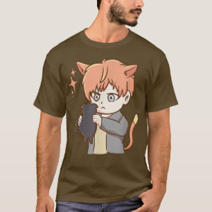 Camiseta Chica de Anime Otaku - Gato lindo - Arte cultural