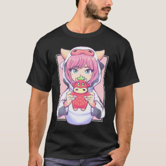 Camiseta Chica De Anime Para Los Amantes De Las Vacas Y Str