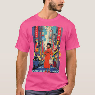 Camiseta Chica de anime retro de los años 80 Tokio Videorec