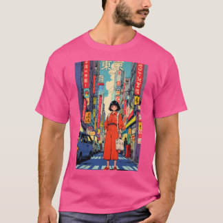 Camiseta Chica de anime retro de los años 80 Tokio Videorec