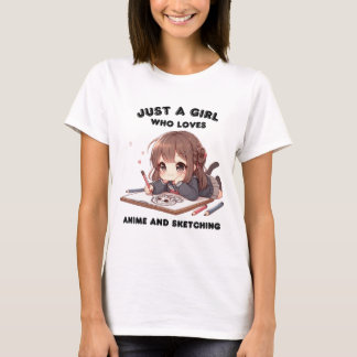 Camiseta chica de anime solo un chica al que le encanta el 