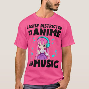 Camiseta chica de anime y música divertida para la imagen d