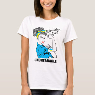 Camiseta Chica de apoyo a Ucrania Inquebrantable Fuerte Ucr