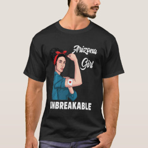 Camiseta Chica de Arizona inquebrantable bandera del mapa e