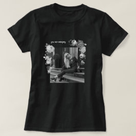 Camiseta Chica de arte de moda negro y gris hermoso #2
