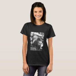 Camiseta Chica de arte de moda negro y gris hermoso #3
