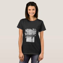 Camiseta Chica de arte de moda negro y gris hermoso #4