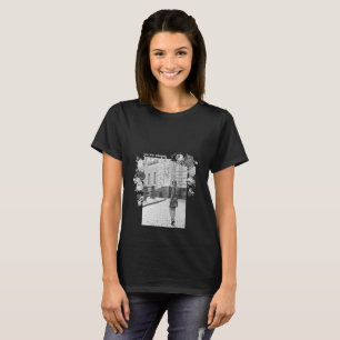 Camiseta Chica de arte de moda negro y gris hermoso #4