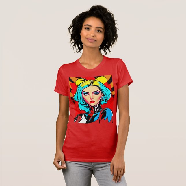 Camiseta Chica de arte pop (Anverso completo)