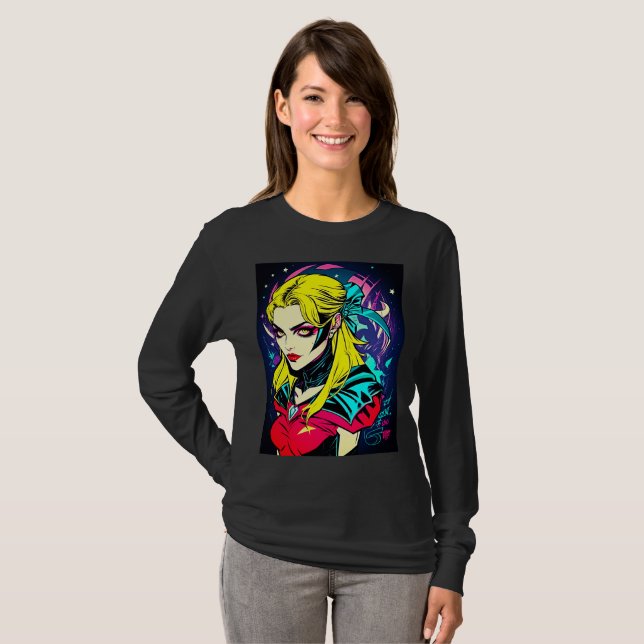 Camiseta Chica de arte pop (Anverso completo)