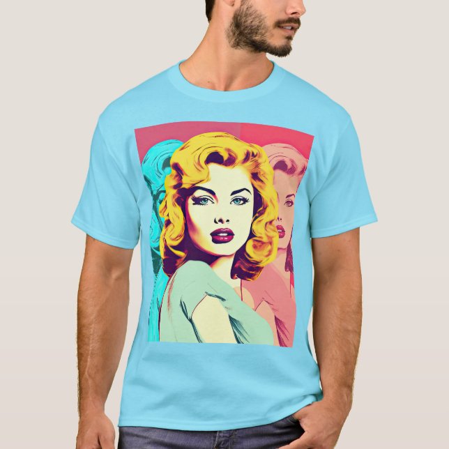 Camiseta Chica de arte pop de rubia (Anverso)