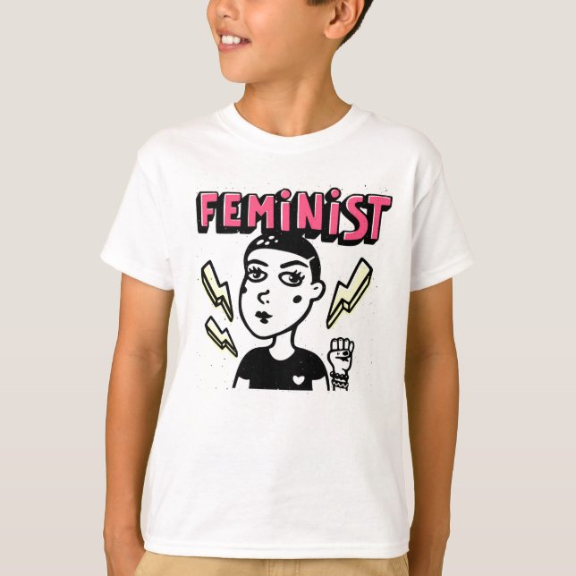 Camiseta Chica de arte pop feminista (Anverso)