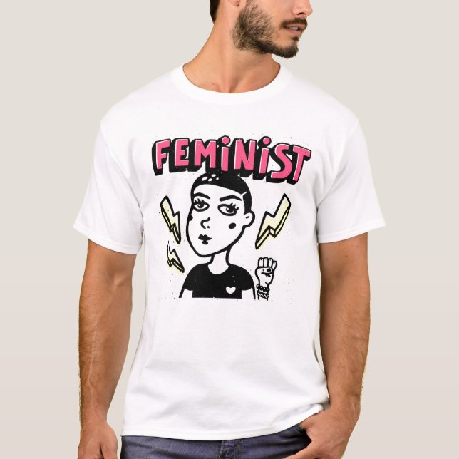 Camiseta Chica de arte pop feminista (Anverso)